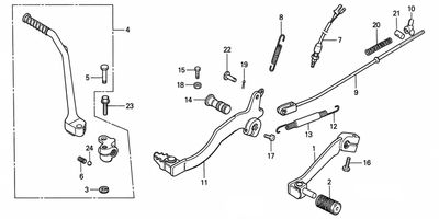 Change / Brake Panel - Kick Starter Arm