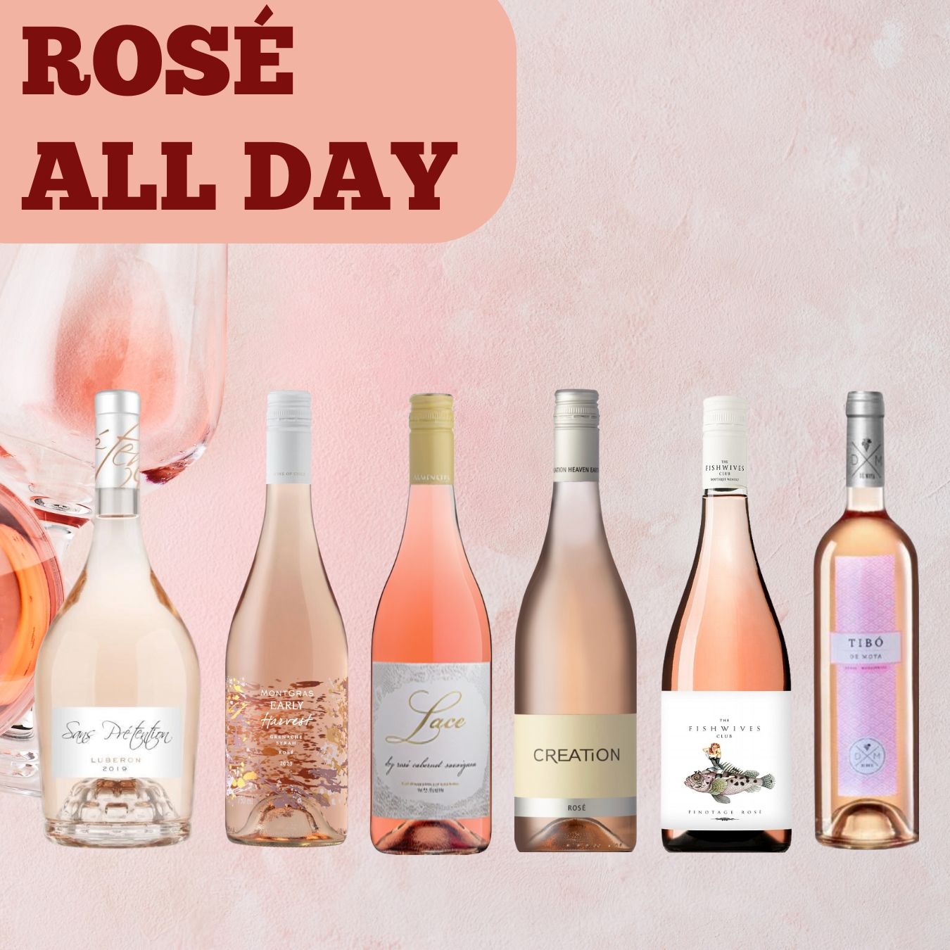 &quot;Rosé all day&quot; Pakket 6 flessen