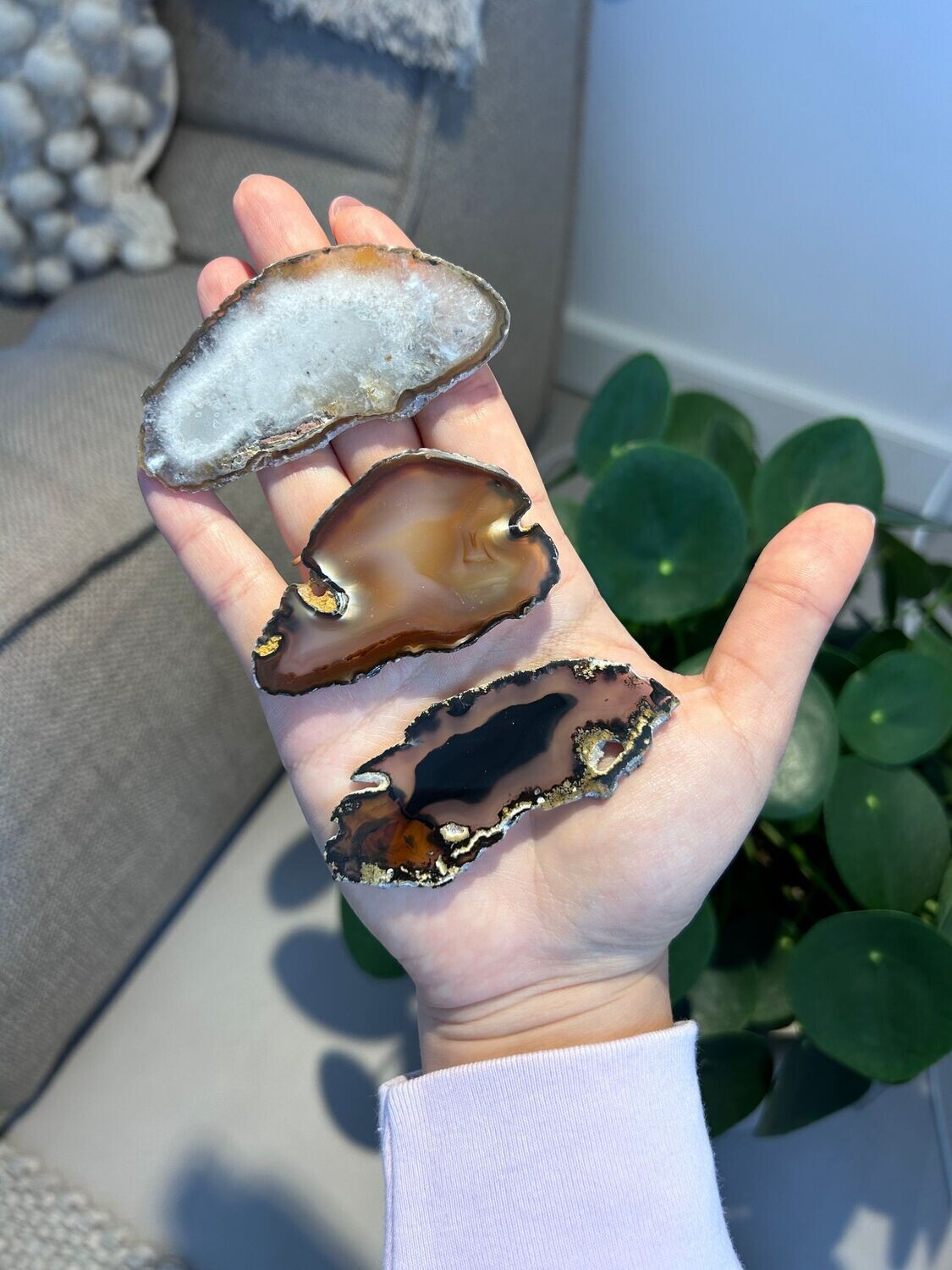 Schattig mini agaat schijfje