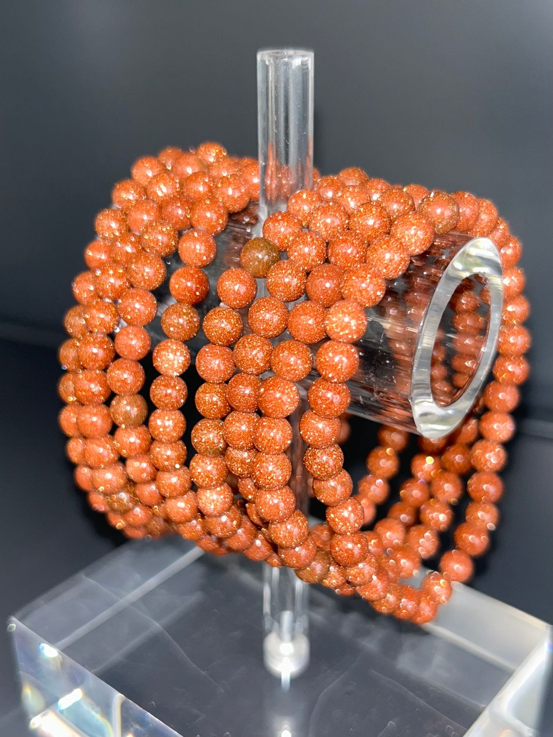 goudsteen armband 8 (veel glitter)