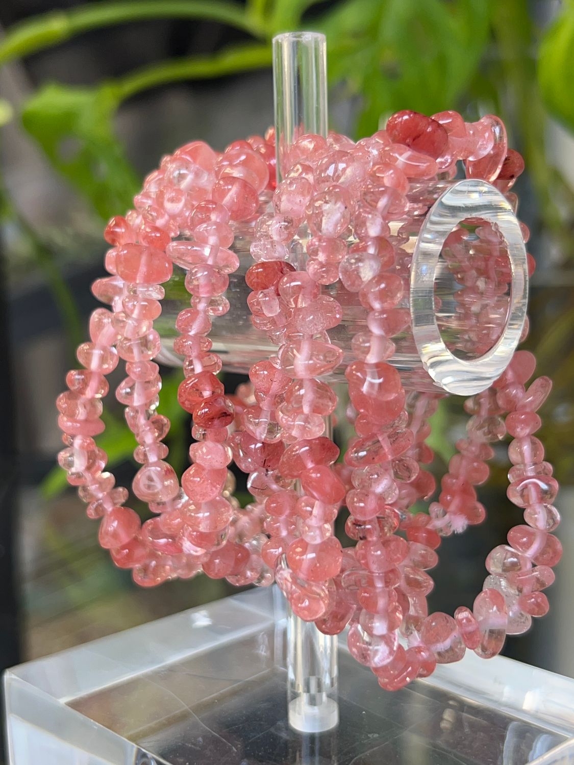 strawberry obsidiaan split armband