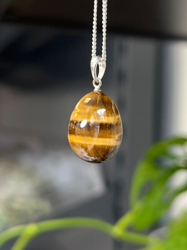 (925 sterling) tijgeroog kettinghanger
