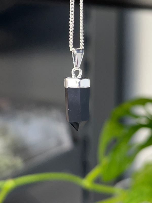 (zilver plated) onix kettinghanger/pendant