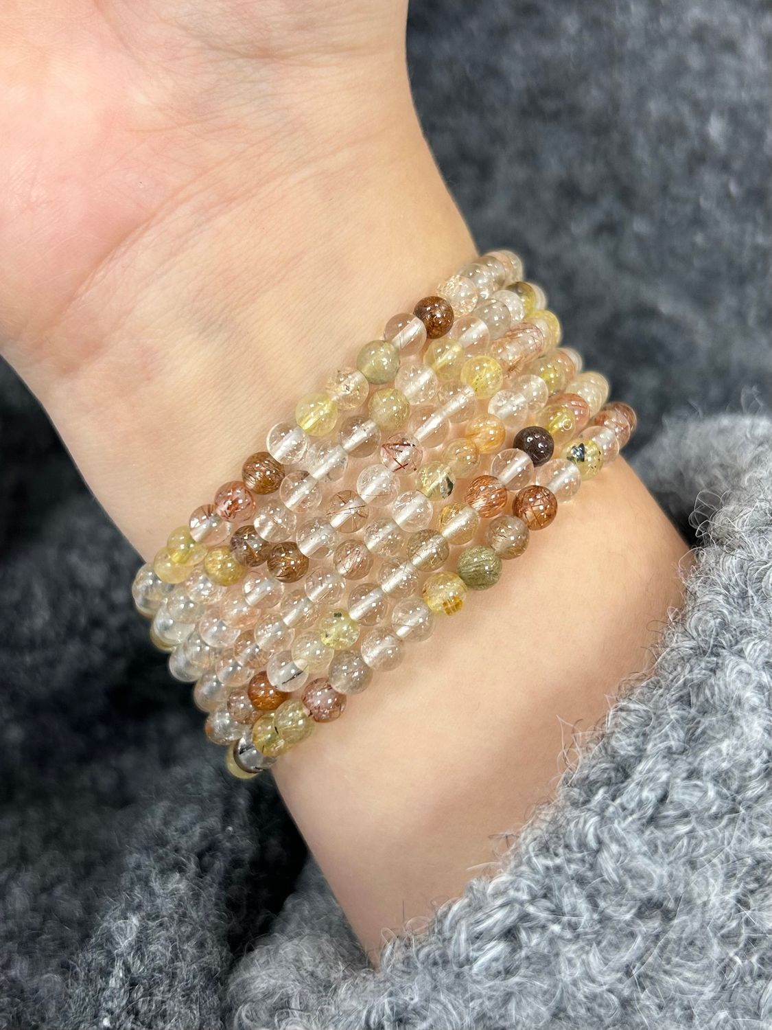 multi rutielkwarts armband 4mm (kalmerend, opbeurend bevordert spirituele groei)