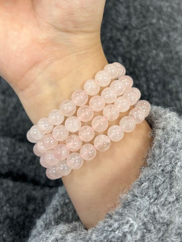 Rozenkwarts Armband (8mm) (bevordert liefde, compassie, empathie)