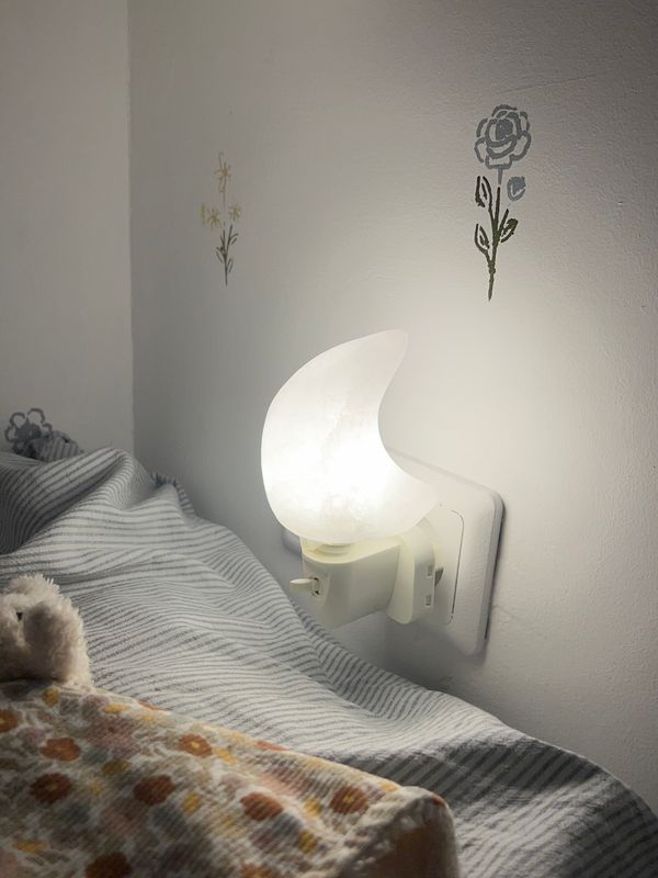 Himalaya zouten nachtlampje (wit licht) (maan)