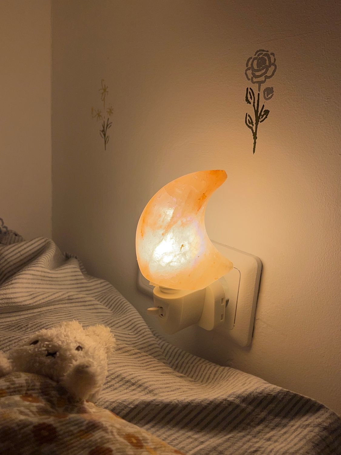 Himalaya zouten nachtlampje (warm licht) (maan)