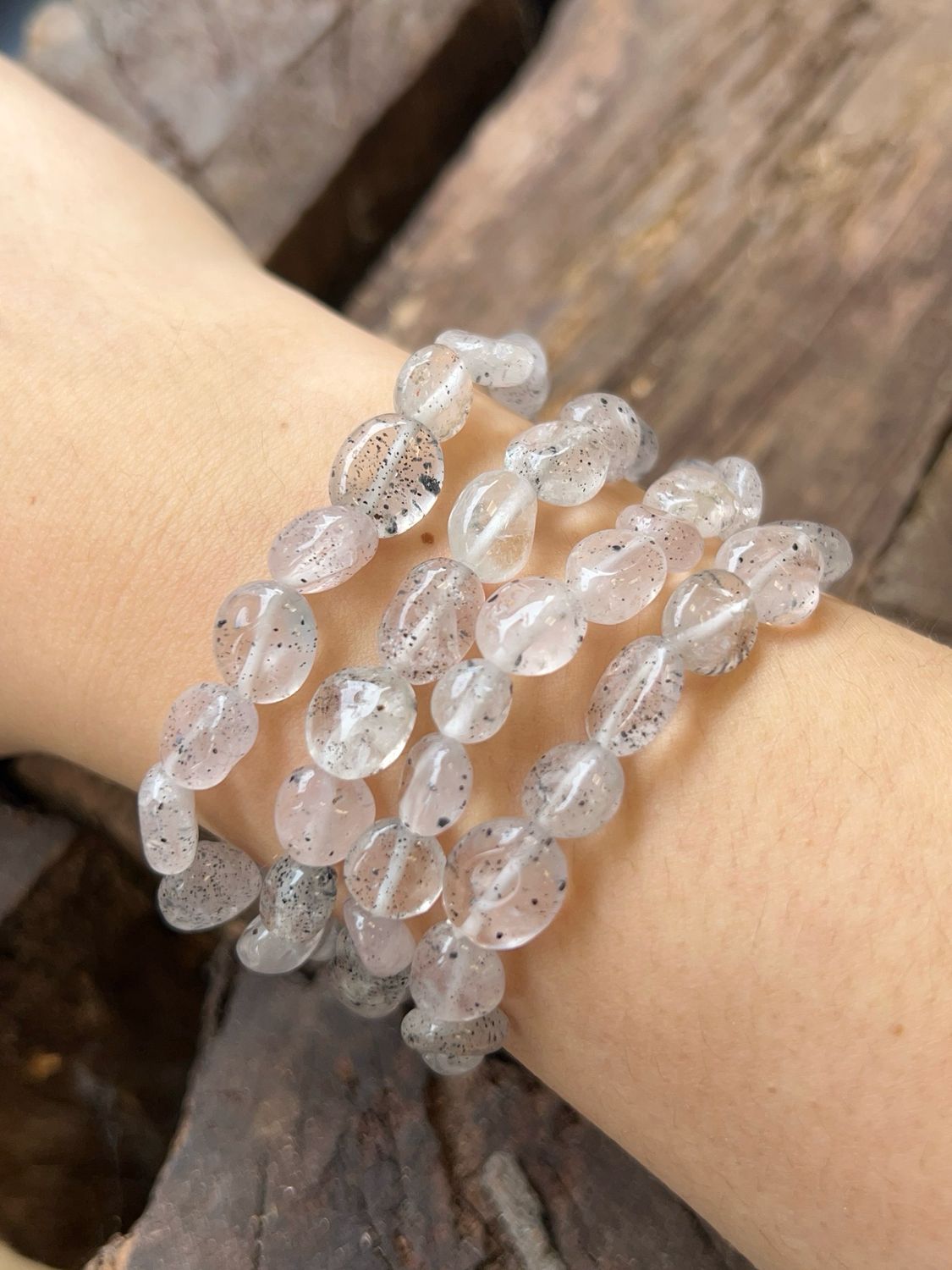 Hematiet in kwarts getrommelde armband