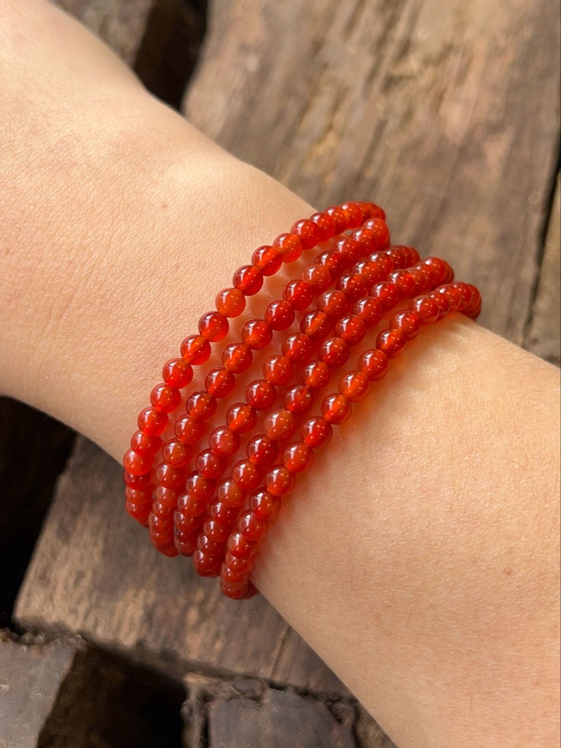 Rode agaat armband (4mm)