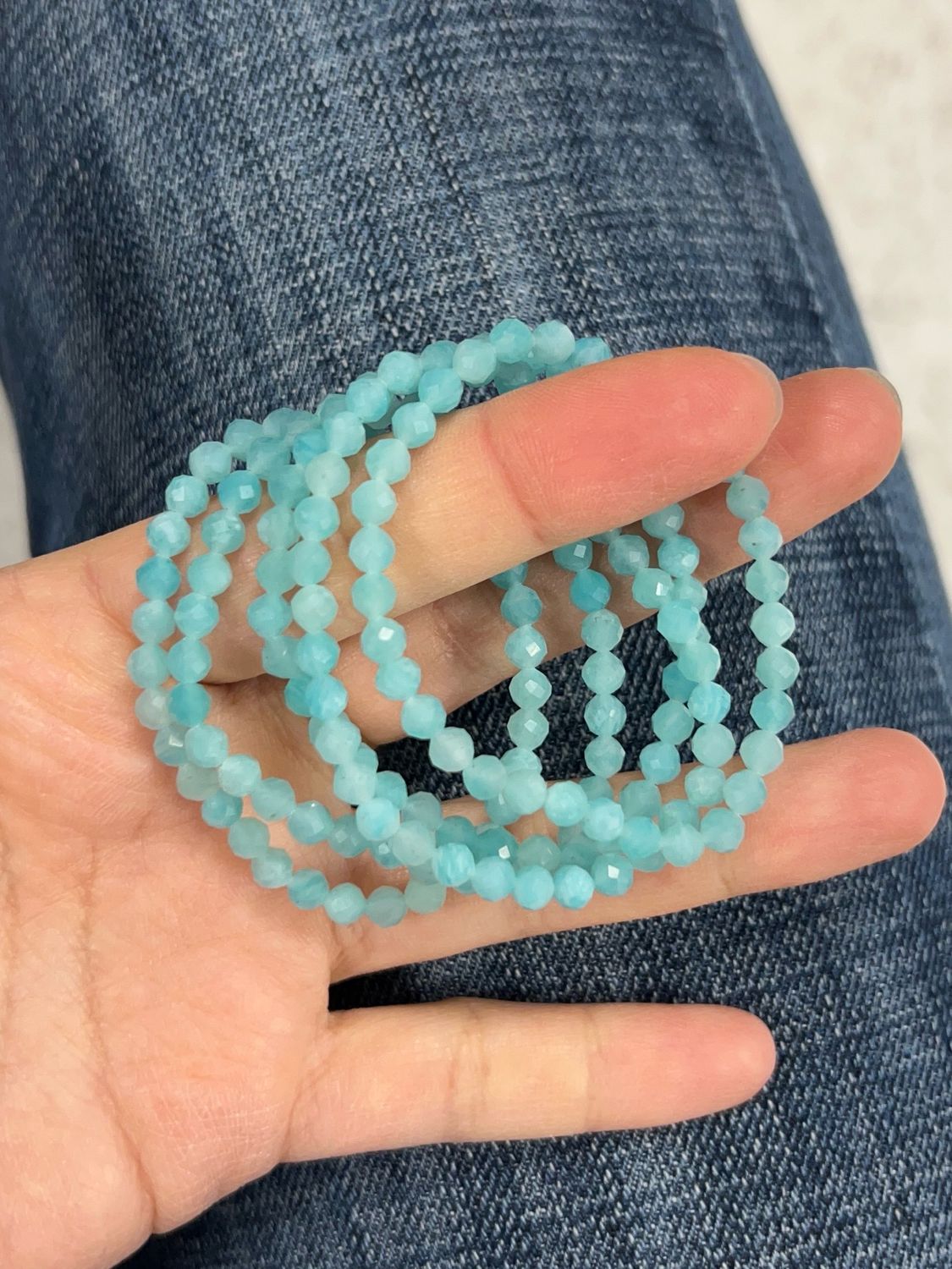 Kinder armband amazoniet (4mm facet geslepen)