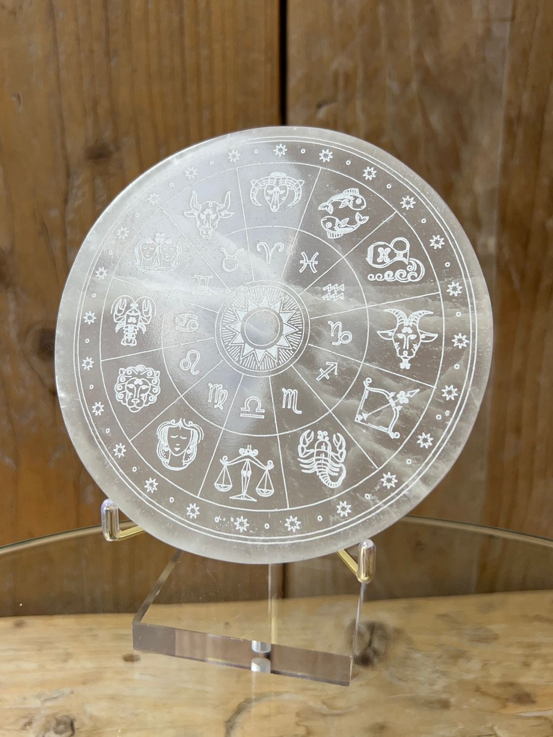 Seleniet oplaadschijf (sterrenbeelden) (12cm)
