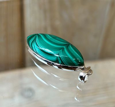 Malachiet Zilveren Hanger (925) Malachiet Zilveren Hanger (925)