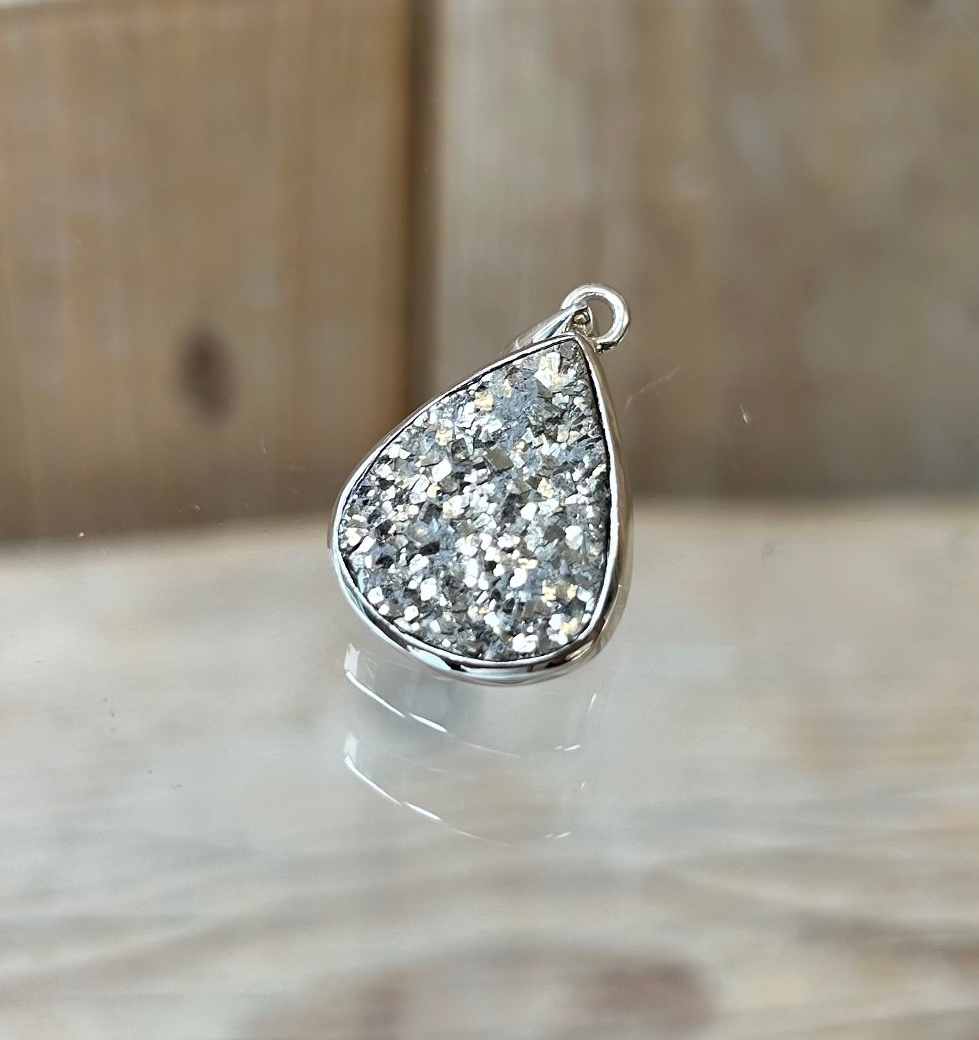 Druzy Pyriet Zilveren Hanger (925)