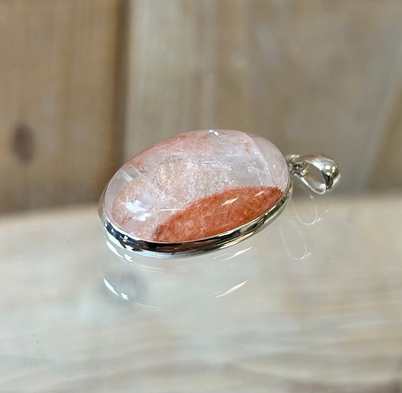 Hematoide Kwarts Zilveren Hanger (925)