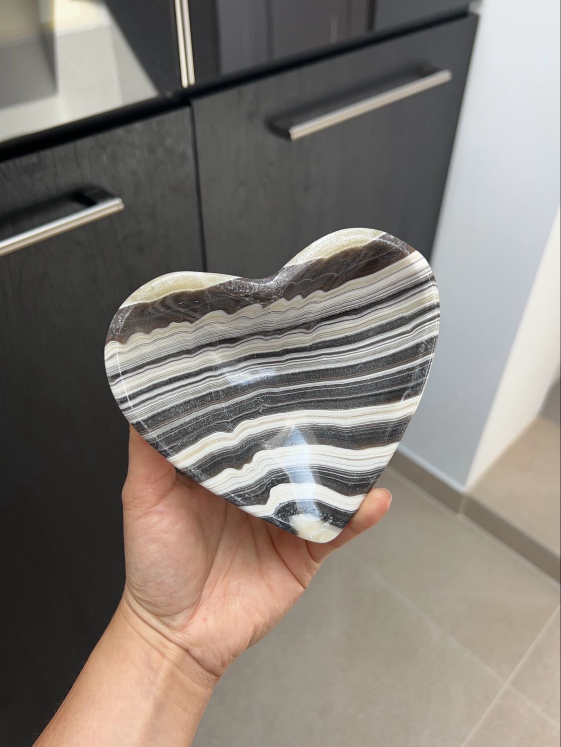Zebra calciet hartjes schaal 13X13