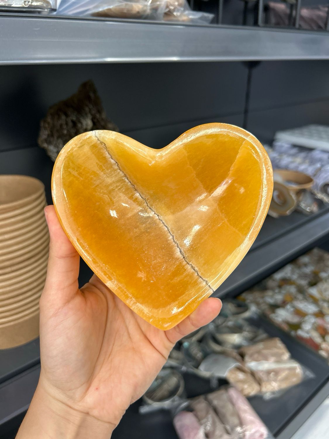 Oranje calciet hartjes schaal