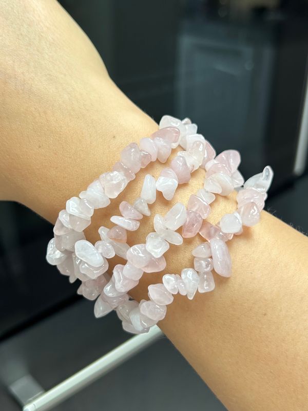Rozenkwarts split armband (bevordert liefde, compassie, empathie)