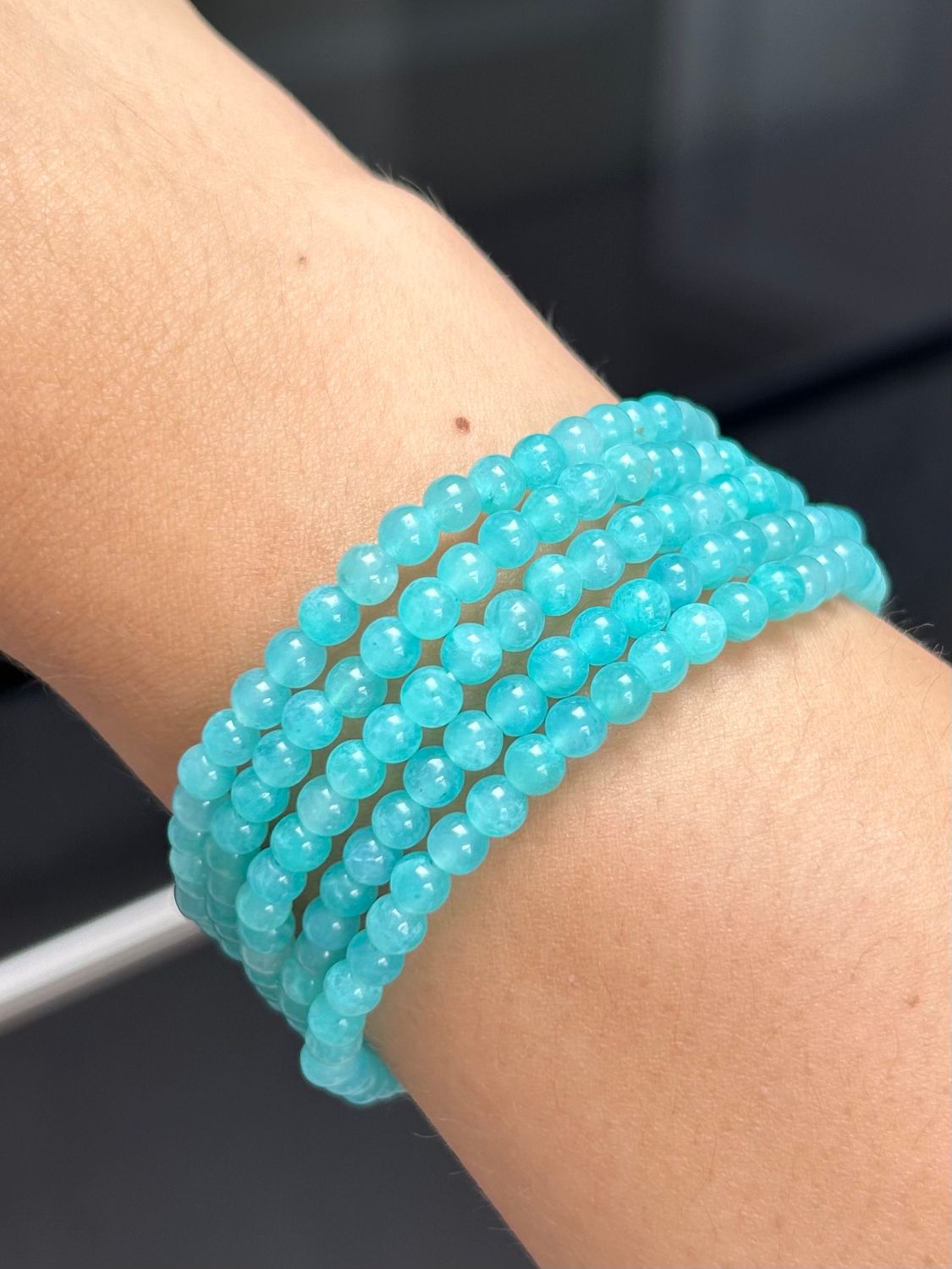 A kwaliteit - Amazoniet  Armband (4mm) (rust, harmonie, evenwicht in angst en trauma's)