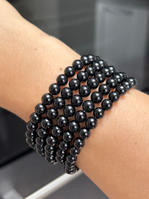 Zwarte toermalijn armband (6mm) (beschermd tegen negatieve invloeden, stralingen en energieën)