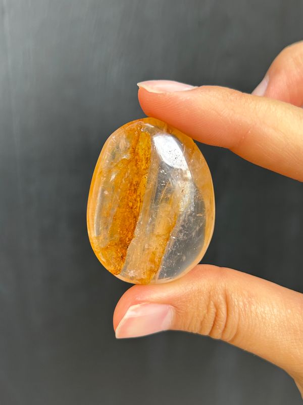 Limoniet kwarts (golden healer) palmsteen