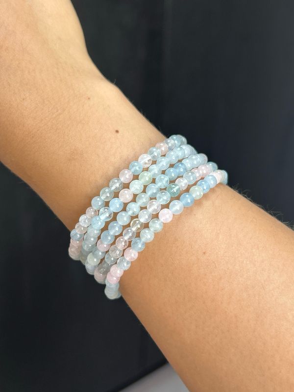 Beryl & Morganiet armband (4mm) (maakt doelgericht, gefocust, vermindert angst en stress)