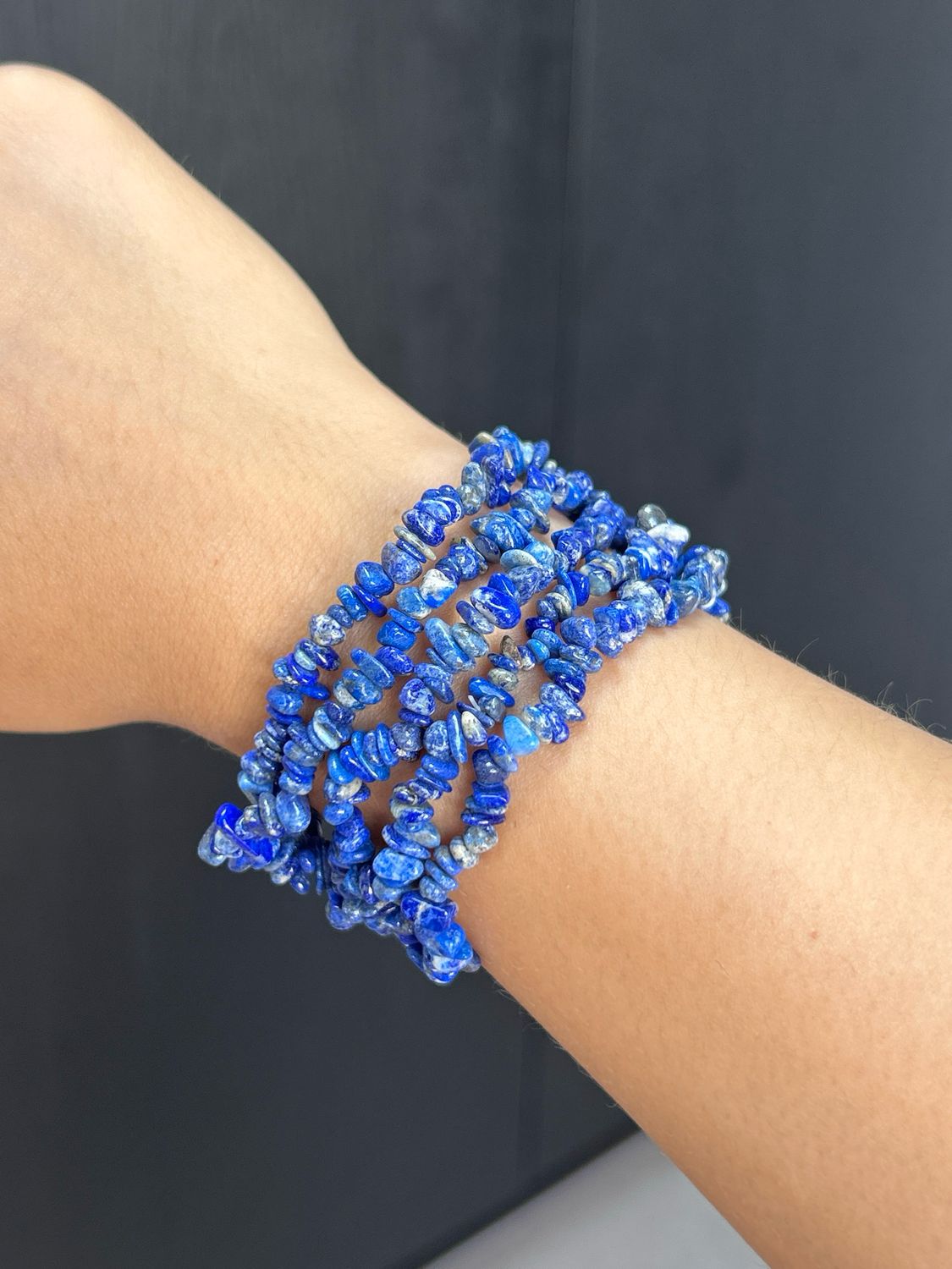 Lapis lazuli split armband (innerlijke wijsheid, zelfinzicht, maakt hoofd helder)
