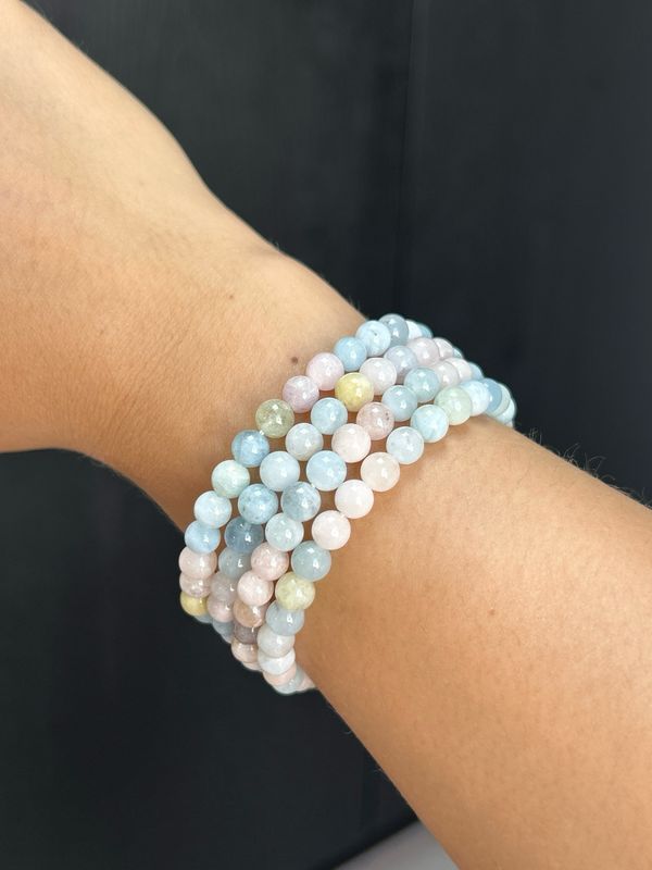 Beryl & Morganiet armband (6mm) (maakt doelgericht, gefocust, vermindert angst en stress)
