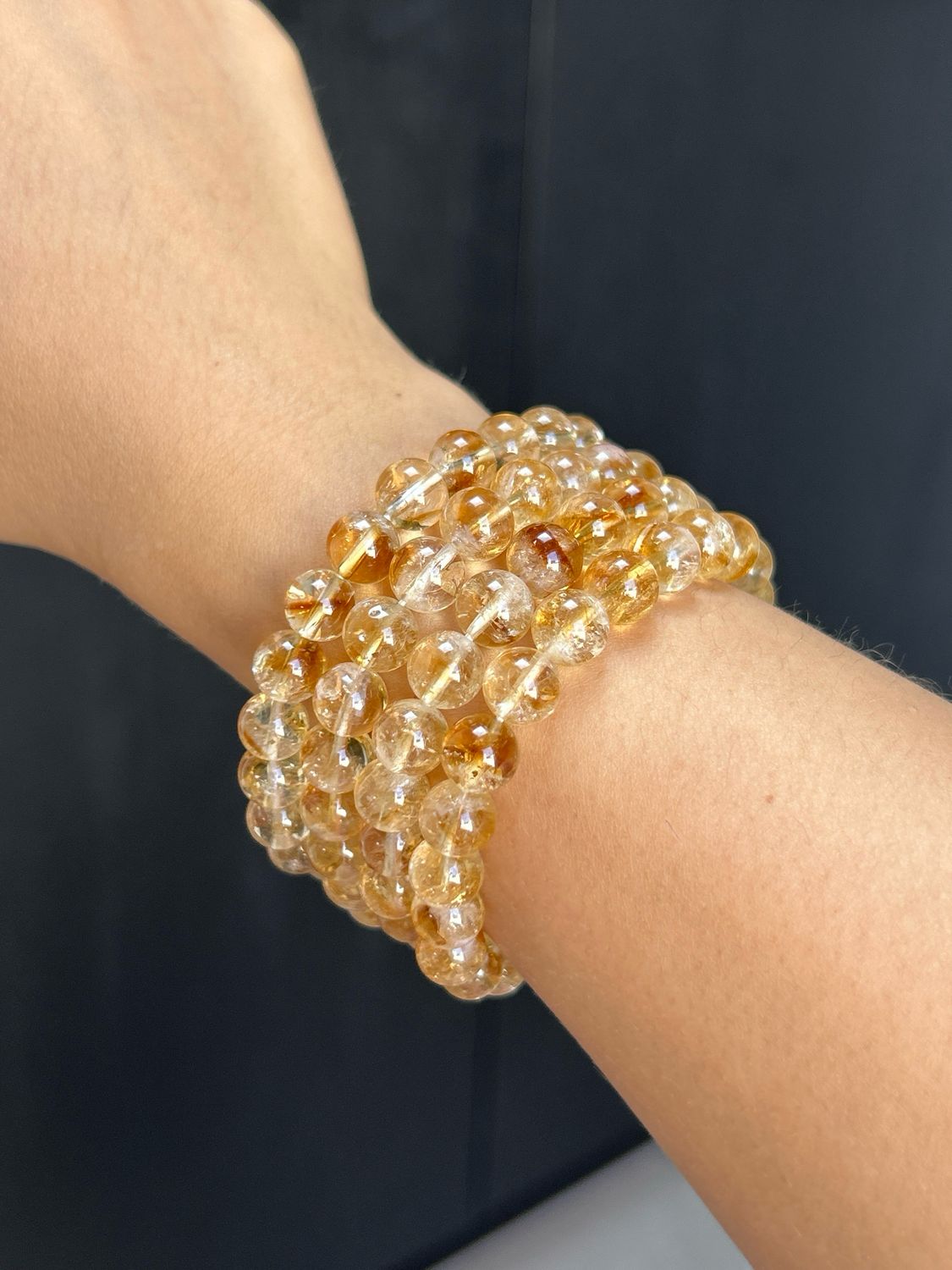 Citrien armband 8mm (zonnig, vrolijk, trekt geld aan)