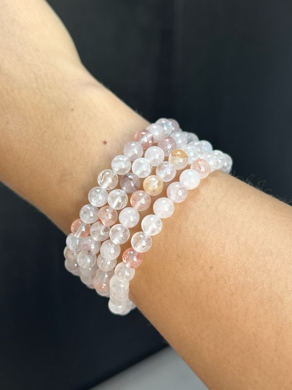 Hematoide kwarts armband 6mm  (energie, zuiverend, helpt met manifesteren)
