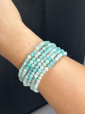 Amazoniet  armband (4mm) (rust, harmonie, evenwicht in angst en trauma's)