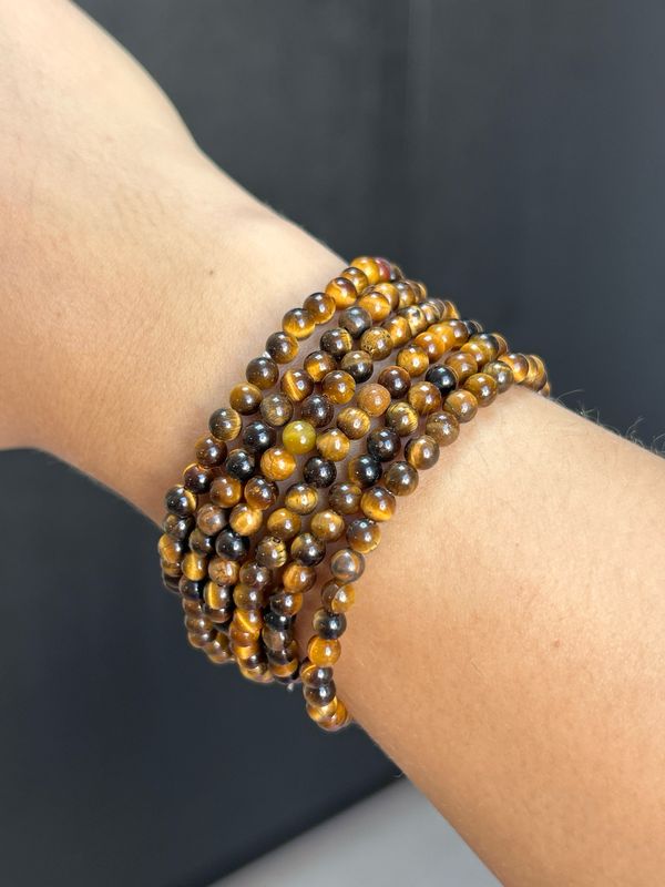 Tijgeroog armband (4mm) (zelfvertrouwen, geluk, balans)