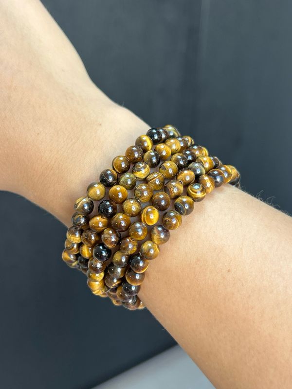 Tijgeroog armband (6mm) (zelfvertrouwen, geluk, balans)