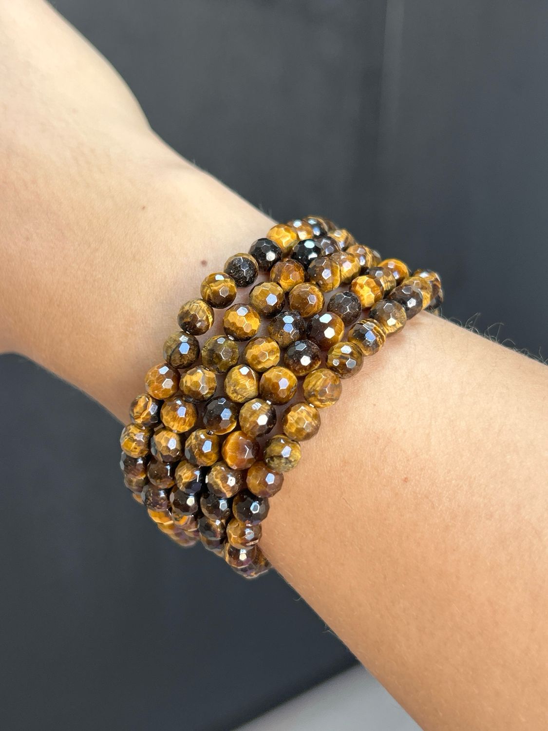 Tijgeroog armband facet geslepen 6mm (zelfvertrouwen, geluk, balans)