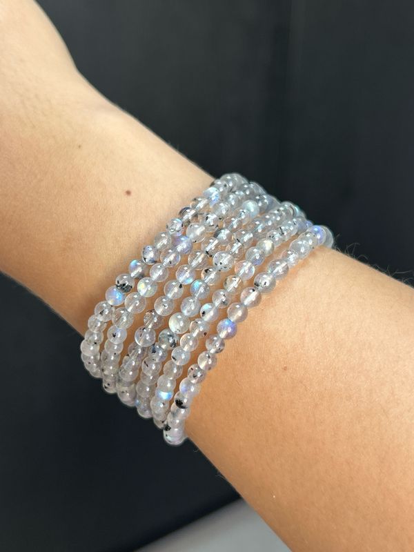 Labradoriet armband 4mm Kogel Armband (beschermend, reinigt, vermindert angst)