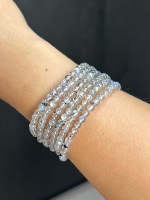 Labradoriet armband 4mm Kogel Armband (beschermend, reinigt, vermindert angst)