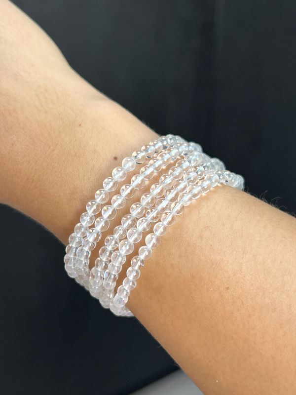 Bergkristal armband 4mm (helend, reguleert energie, pijnstillend)