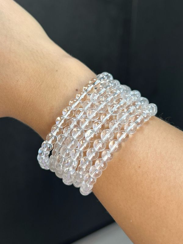 Bergkristal armband 6mm (helend, reguleert energie, pijnstillend)