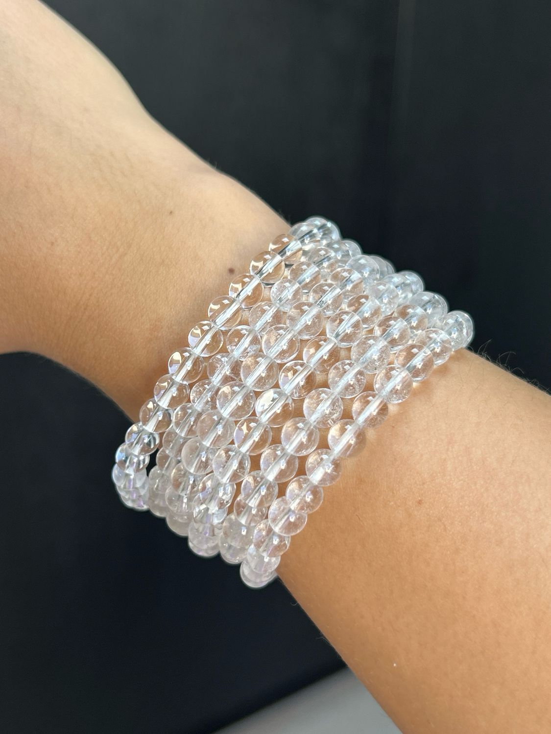 Bergkristal armband 6mm (helend, reguleert energie, pijnstillend)