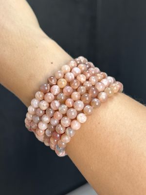 Maansteen Armband 6mm (intuïtie, vrouwelijkheid, vruchtbaarheid)