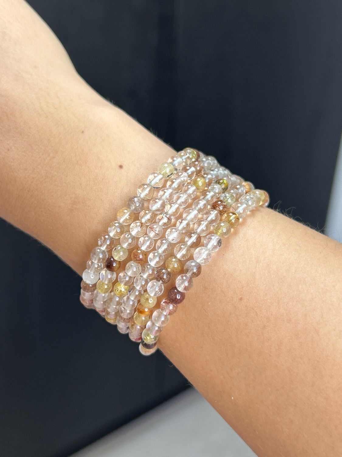 Multi rutielkwarts armband 4mm (kalmerend, opbeurend bevordert spirituele groei)