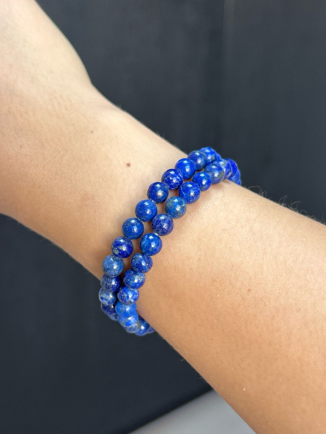 Lapis lazuli armband 6mm (innerlijke wijsheid, zelfinzicht, maakt hoofd helder)