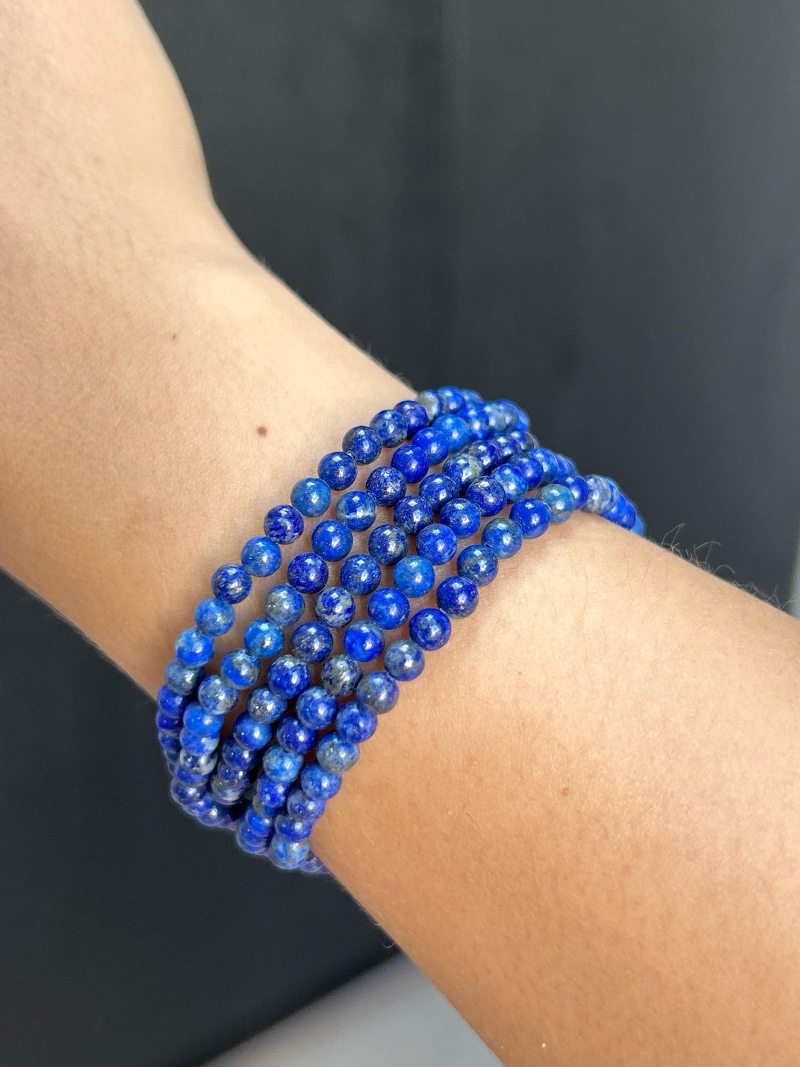 Lapis lazuli armband 4mm (innerlijke wijsheid, zelfinzicht, maakt hoofd helder)