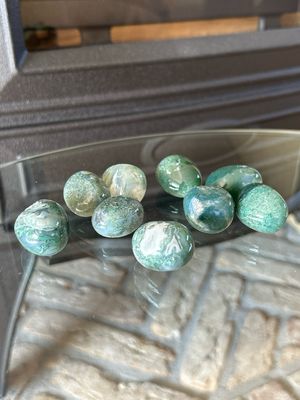 Mos agaat trommelsteen (los laten, ontspannen, voor een goede weerstand)