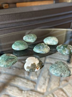 Mos agaat hart (los laten, ontspannen, voor een goede weerstand) Mos agaat hart (los laten, ontspannen, voor een goede weerstand)