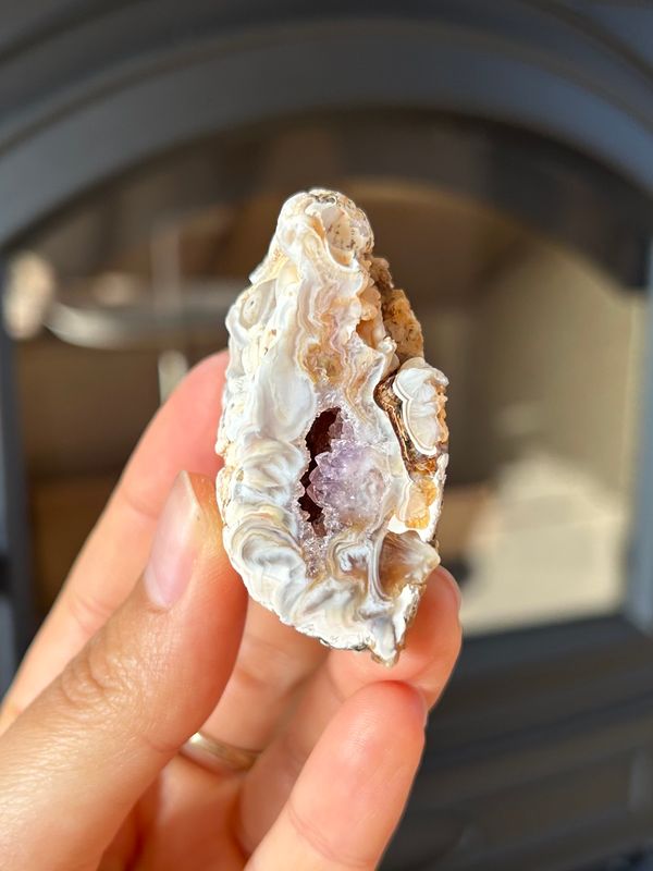 Agaat geode (met amethist)