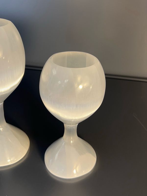 seleniet theelichthouder kelk 12cm