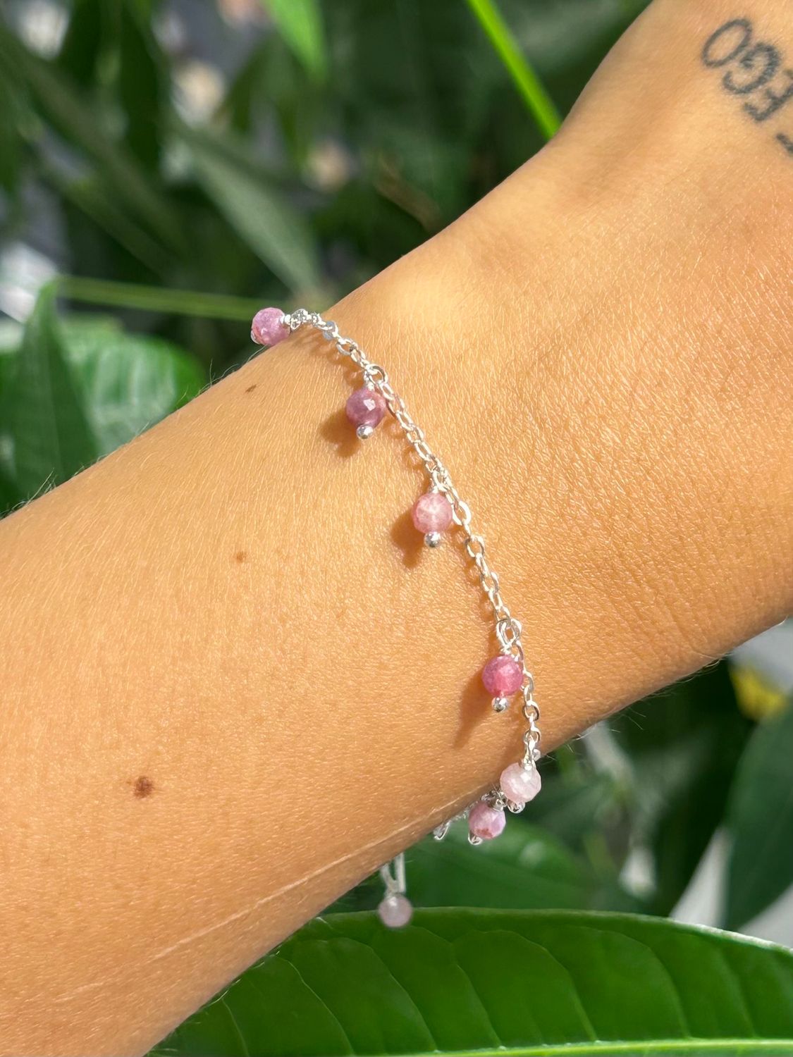 Chained armband rubeliet (zilver)