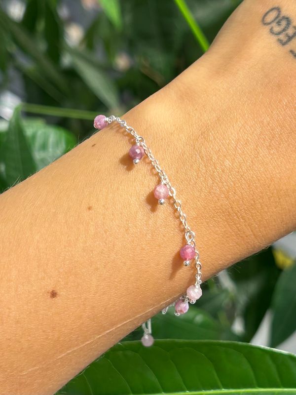 Chained armband rubeliet (zilver)