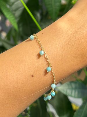 Chained armband amazoniet (goud) Chained armband amazoniet (goud)