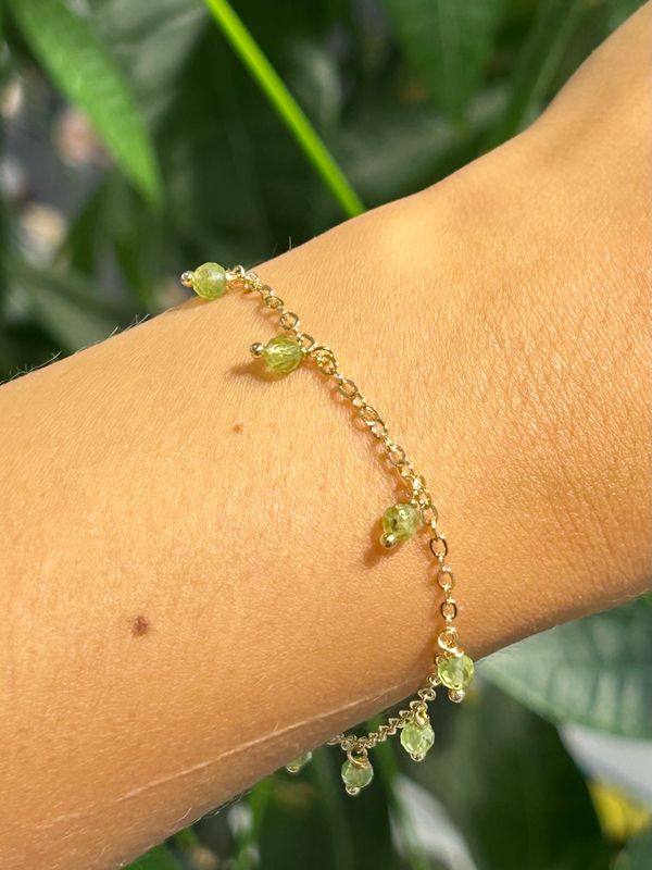 Chained armband peridoot (goud)